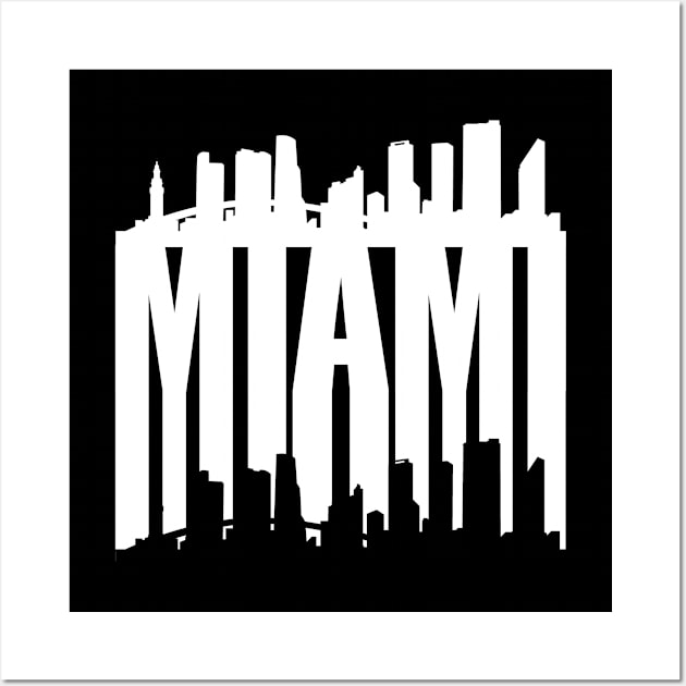 Miami - Miami Skyline Wall Art by Kudostees